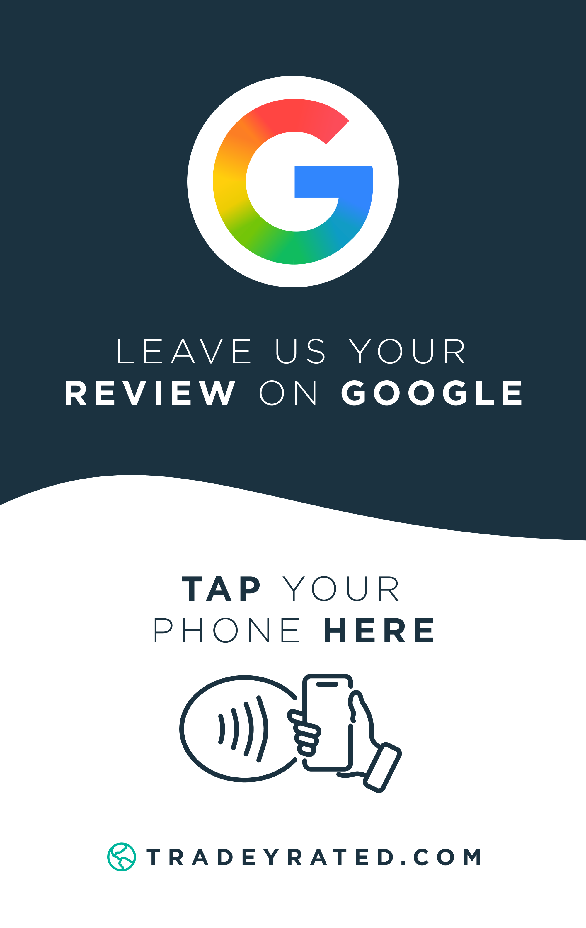 TradeyRated NFC Review Card — Leave us your review on Google
